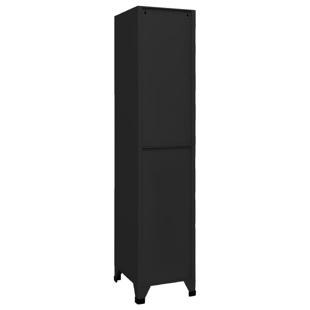 vidaXL Locker Cabinet Black 38x45x180 cm Steel