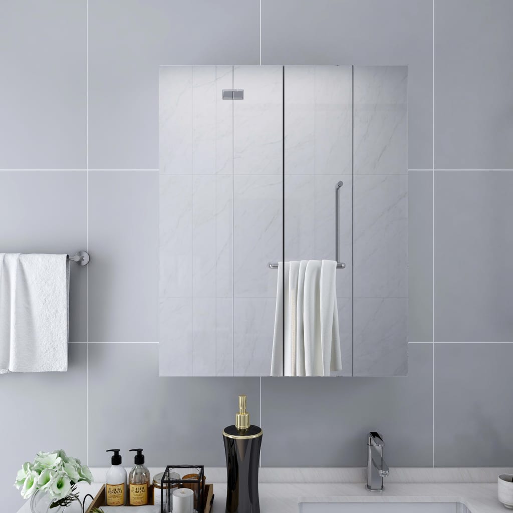 vidaXL Bathroom Mirror Cabinet White 60x15x75 cm MDF