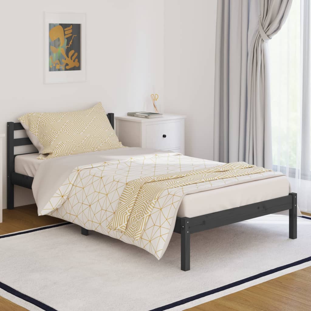 vidaXL Day Bed Solid Wood Pine 100x200 cm Grey