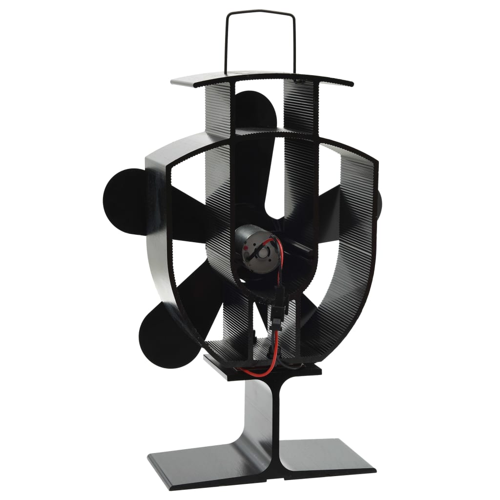 vidaXL Heat Powered Stove Fan 5 Blades Black | vidaXL.co.uk