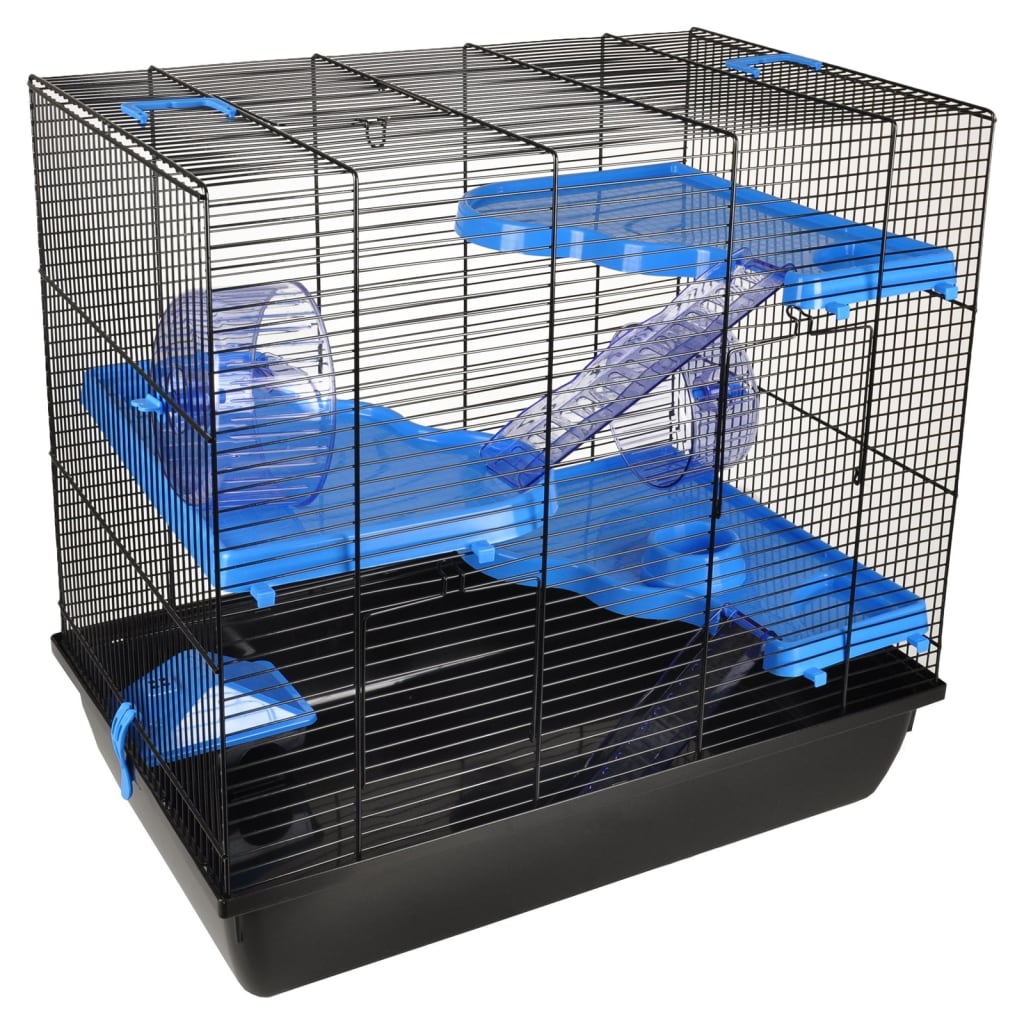 blue hamster cage