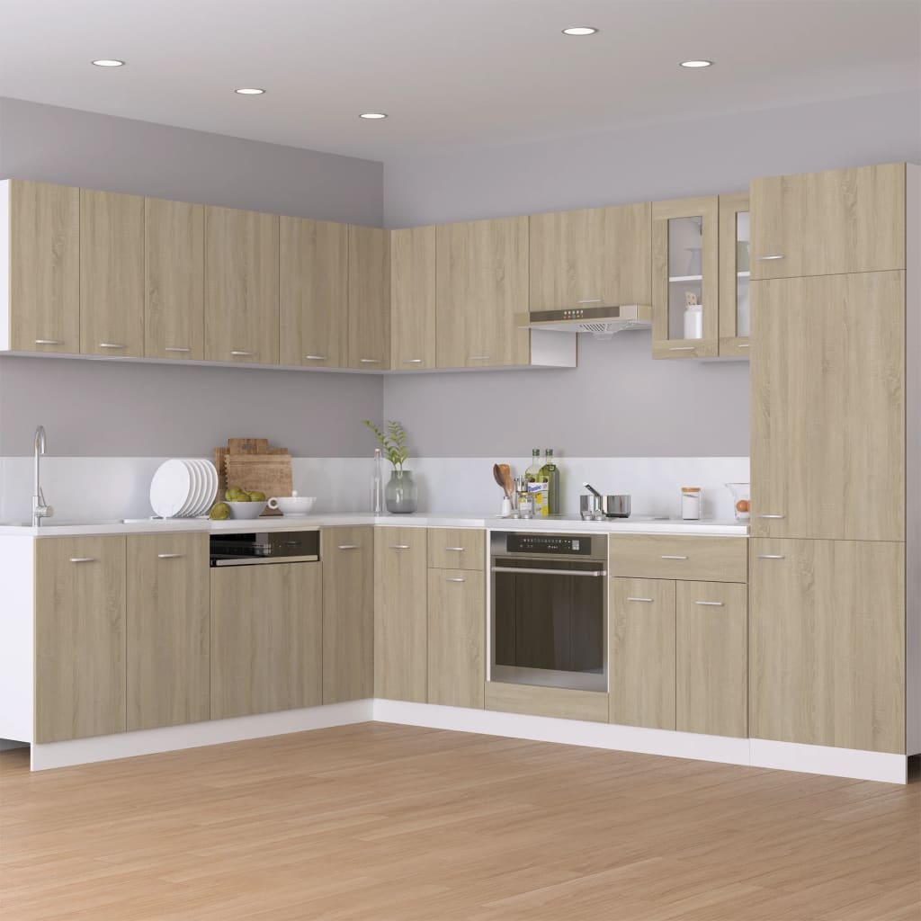 vidaXL Refrigerator Cabinet Sonoma Oak 60x57x207 cm Engineered Wood