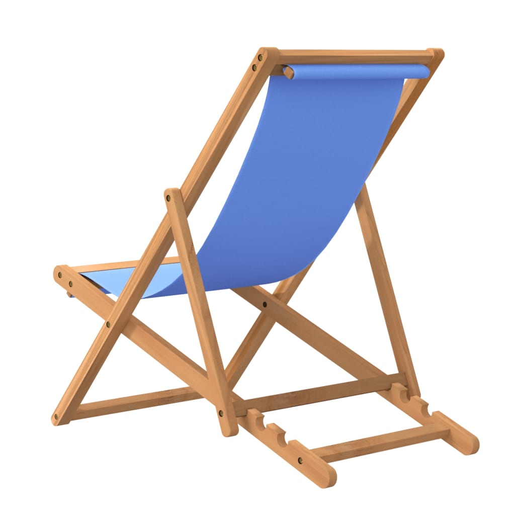 vidaXL Deck Chair Teak 56x105x96 cm Blue