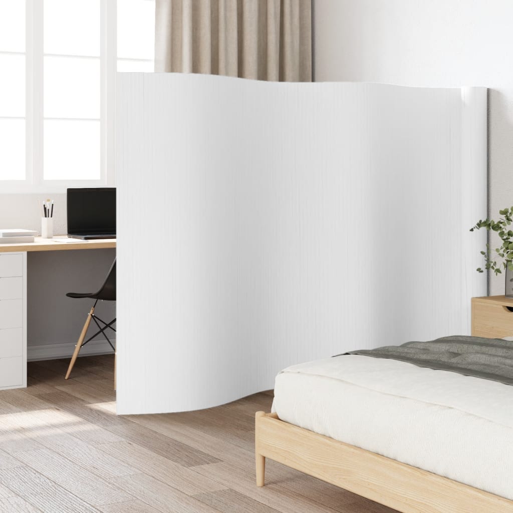 vidaXL Room Divider White 165x800 cm Bamboo