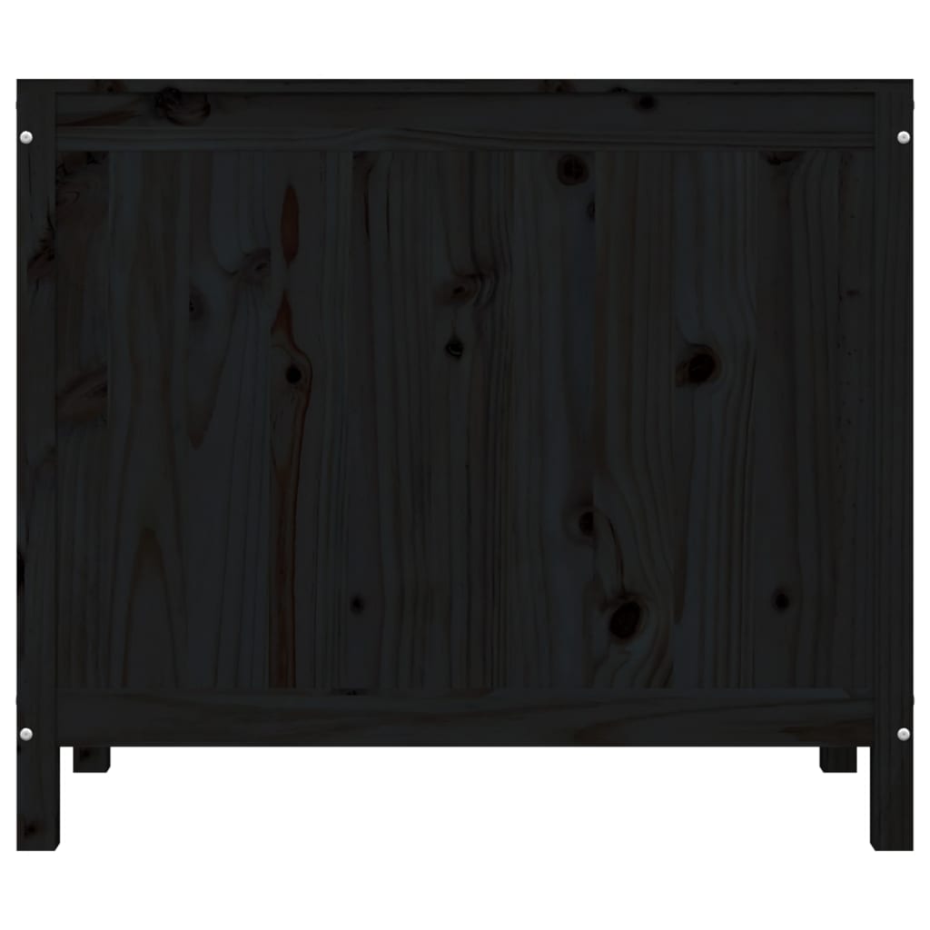 vidaXL Laundry Box Black 88.5x44x76 cm Solid Wood Pine