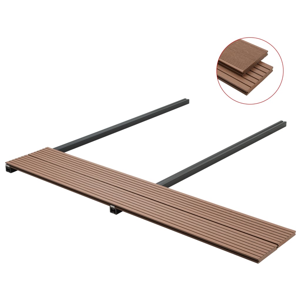 vidaXL WPC Solid Decking Boards with Accessories 10m² 2.2m Light Brown