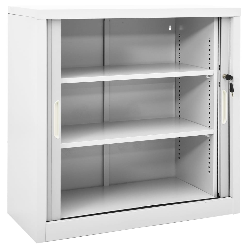vidaXL Sliding Door Cabinet Grey 90x40x90 cm Steel