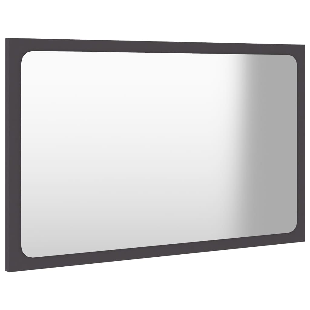 vidaXL Bathroom Mirror Grey 60x1.5x37 cm Engineered Wood