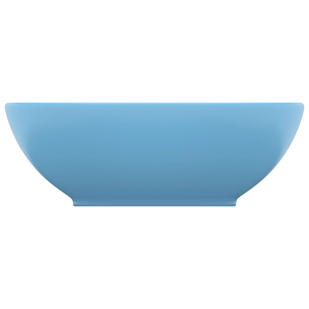 vidaXL Luxury Basin Oval-shaped Matt Light Blue 40x33 cm Ceramic