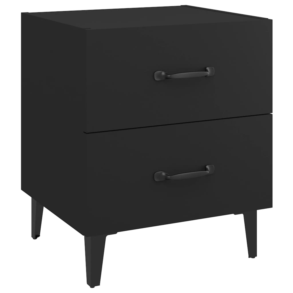 vidaXL Bedside Cabinet Black 40x35x47.5 cm