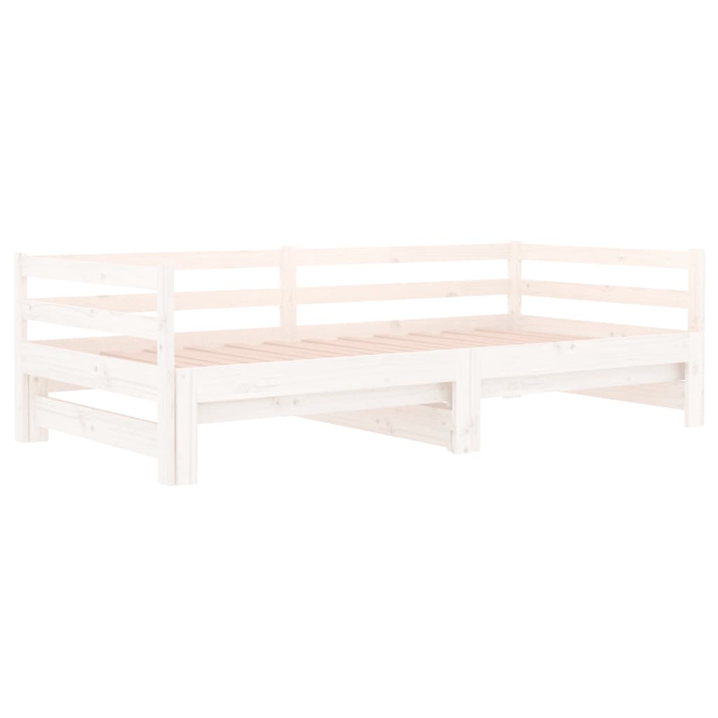 vidaXL Day Bed with Trundle White 80x200 cm Solid Wood Pine