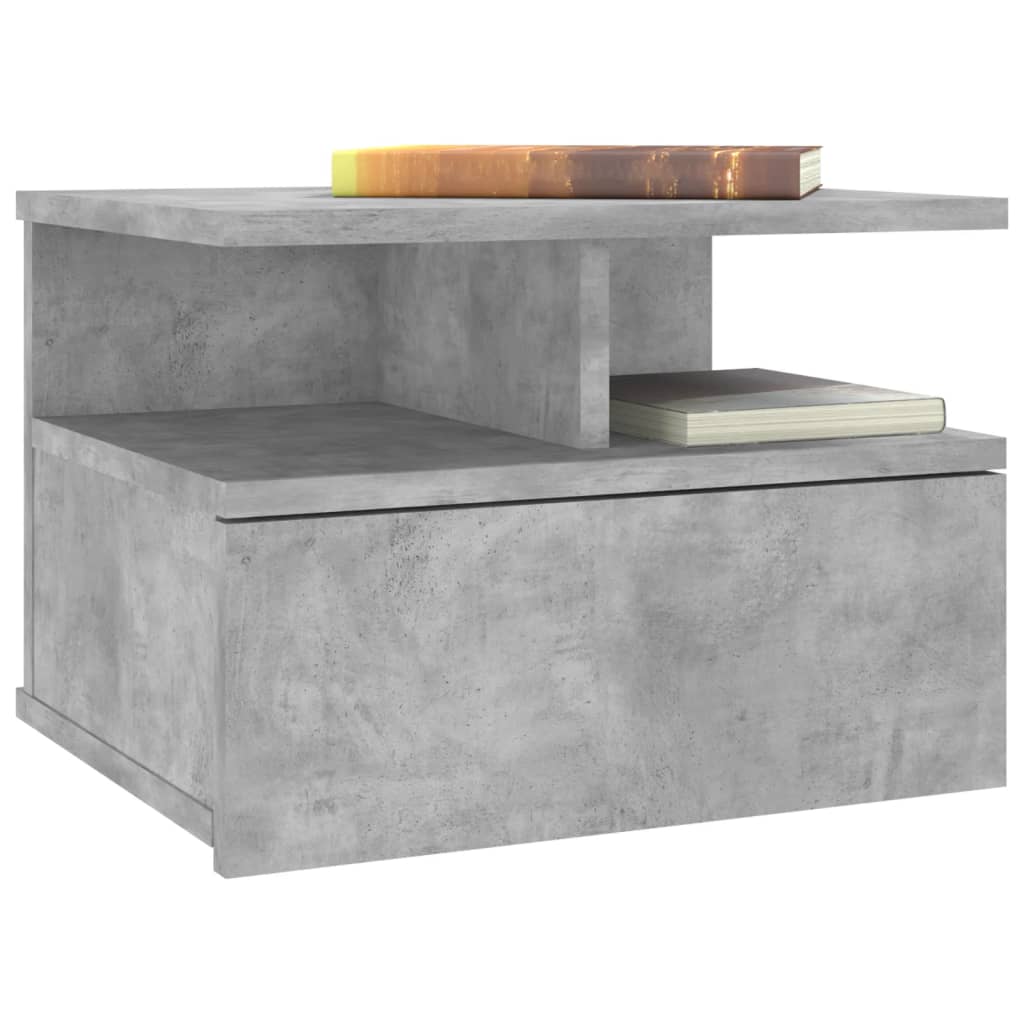 vidaXL Floating Nightstand Concrete Grey 40x31x27cm Engineered Wood