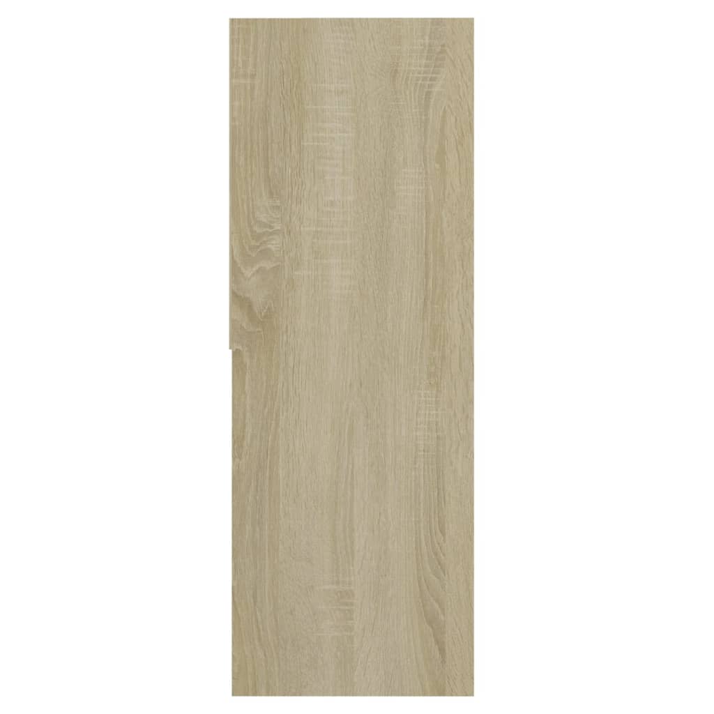 vidaXL Book Cabinet White and Sonoma Oak 67x24x161 cm Engineered Wood