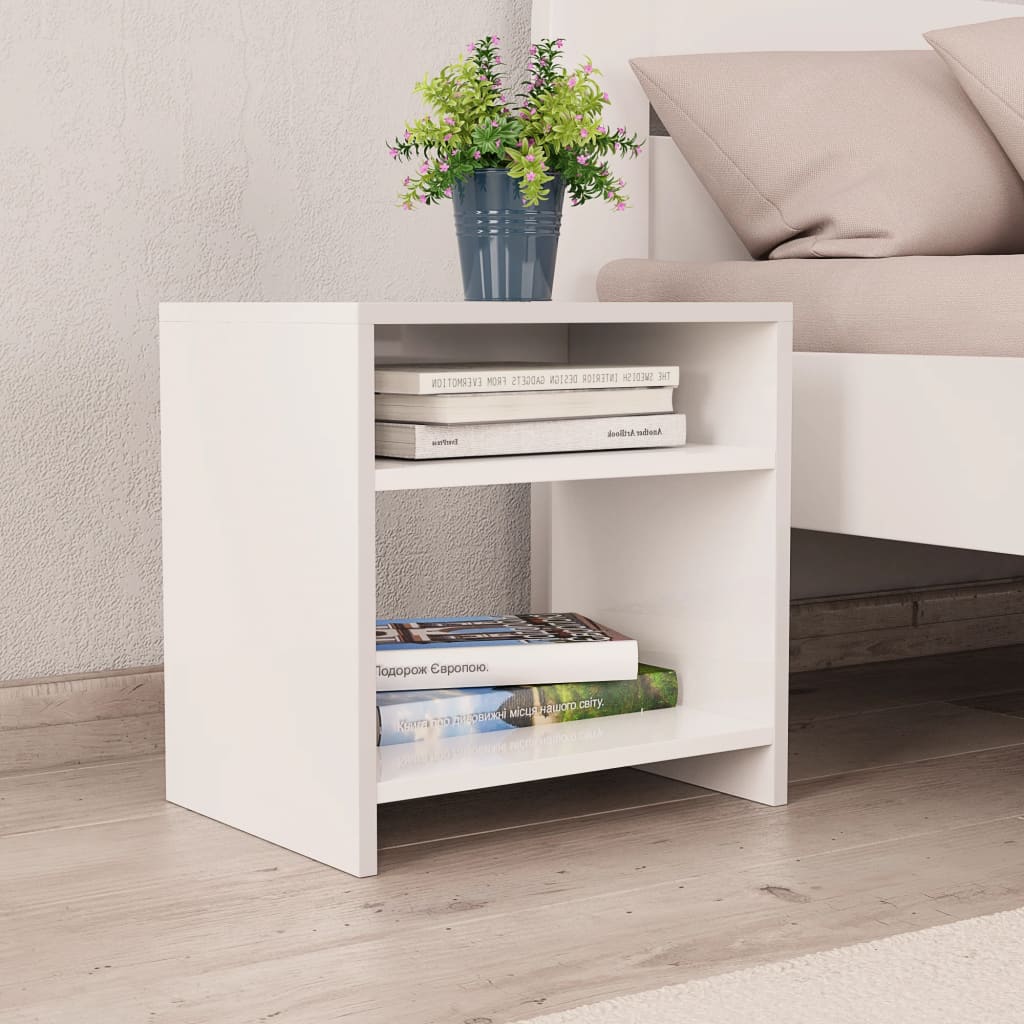 vidaXL Bedside Cabinet White 40x30x40 cm Engineered Wood