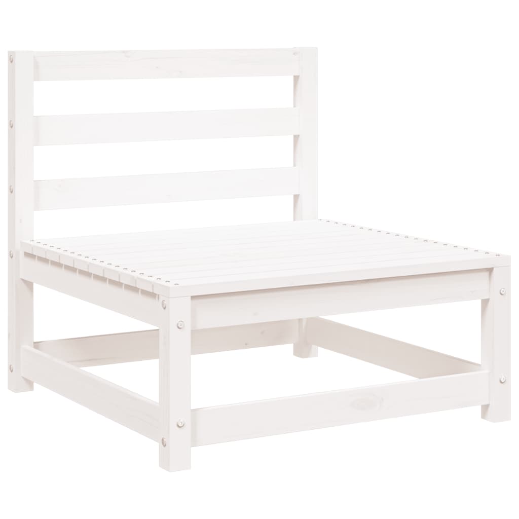 vidaXL Garden Sofa with Footstool 2-Seater White Solid Wood Pine
