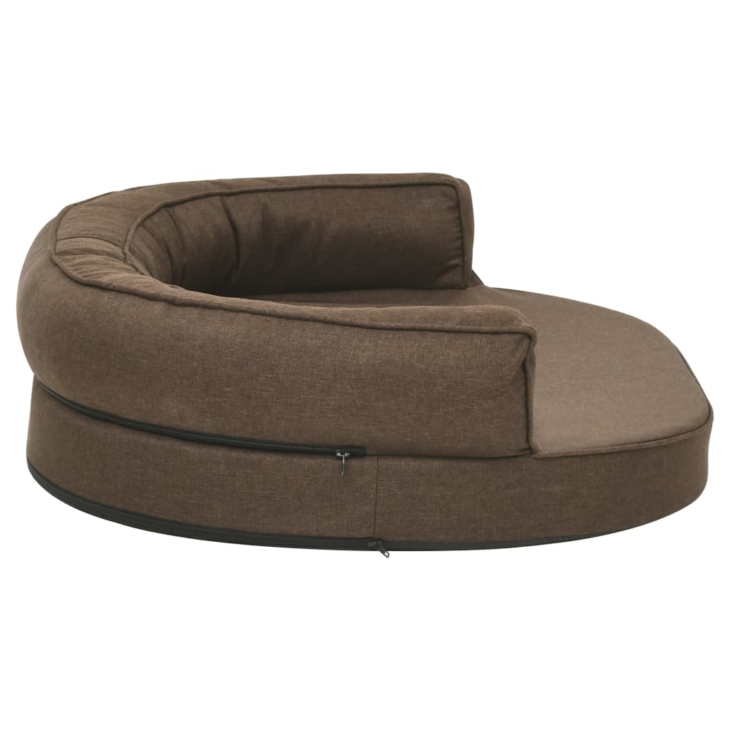 vidaXL Ergonomic Dog Bed Mattress 75x53 cm Linen Look Brown