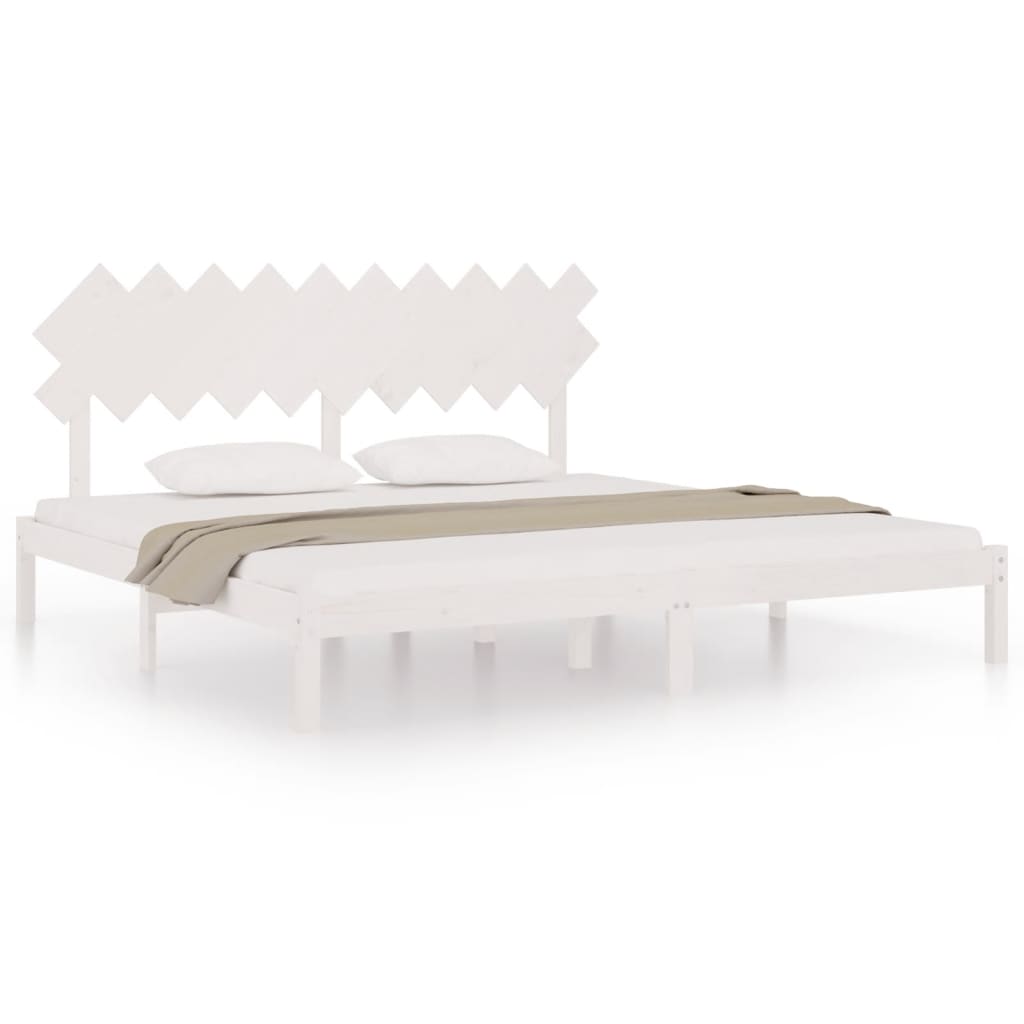 vidaXL Bed Frame White 200x200 cm Solid Wood
