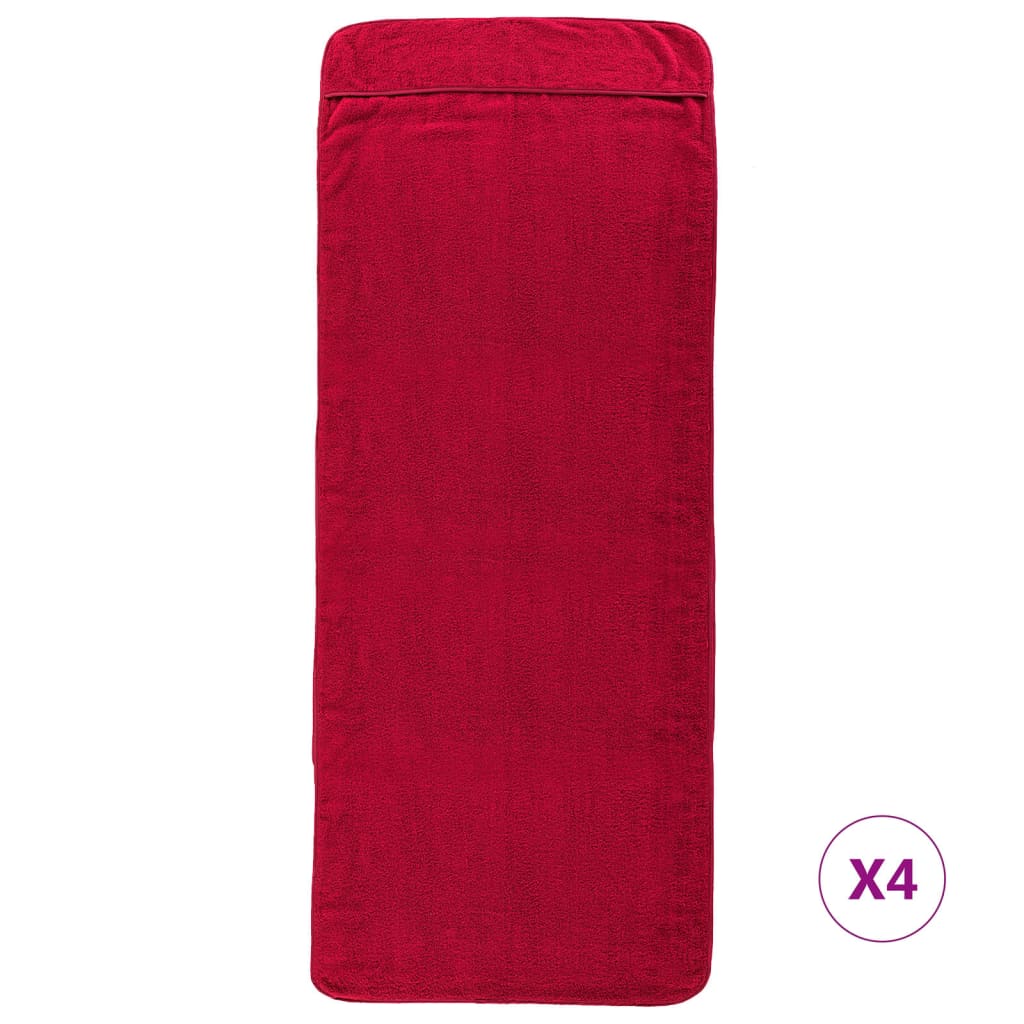vidaXL Beach Towels 4 pcs Burgundy 60x135 cm Fabric 400 GSM