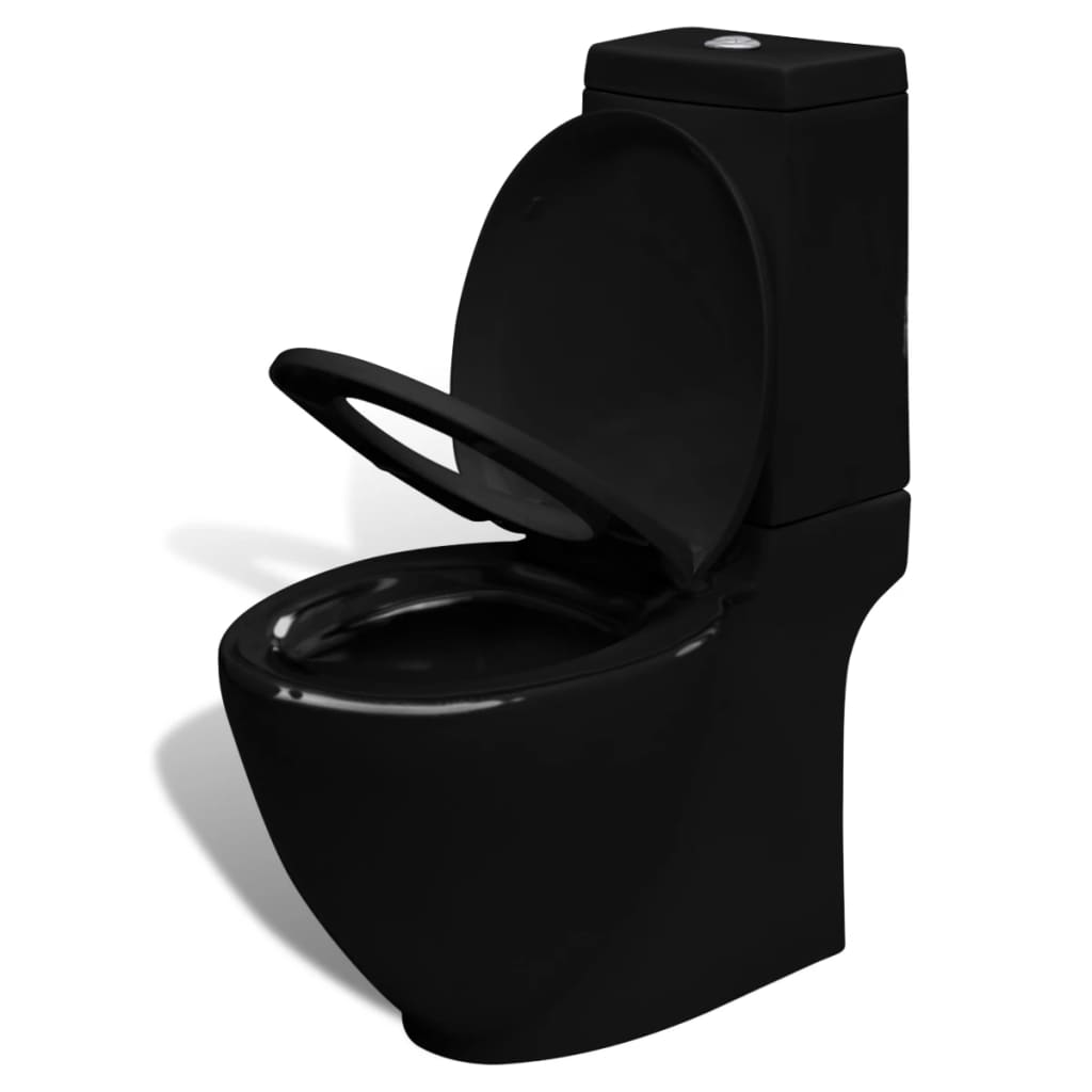 Black Ceramic Toilet & Bidet Set vidaXL.co.uk
