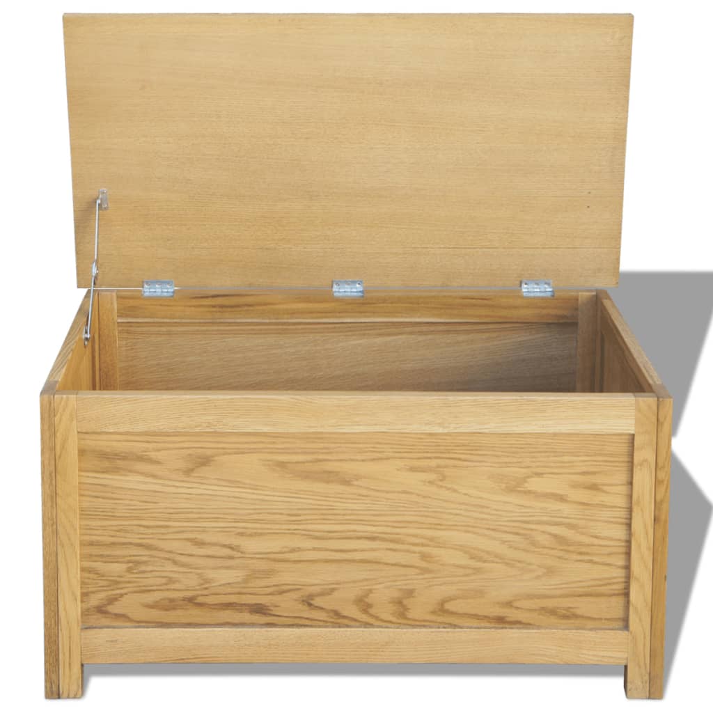 vidaXL Storage Box 90x45x45 cm Solid Oak Wood