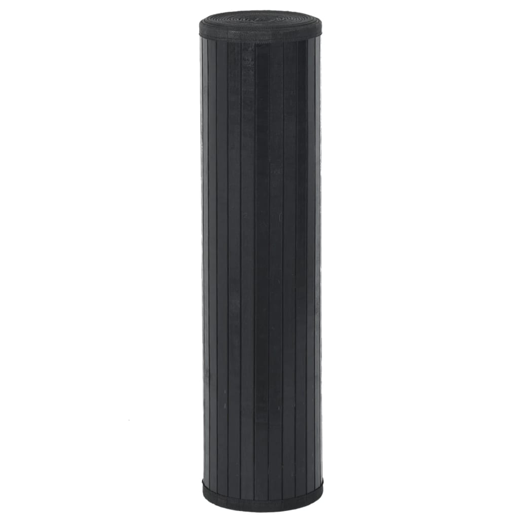 vidaXL Rug Rectangular Black70x200 cm Bamboo