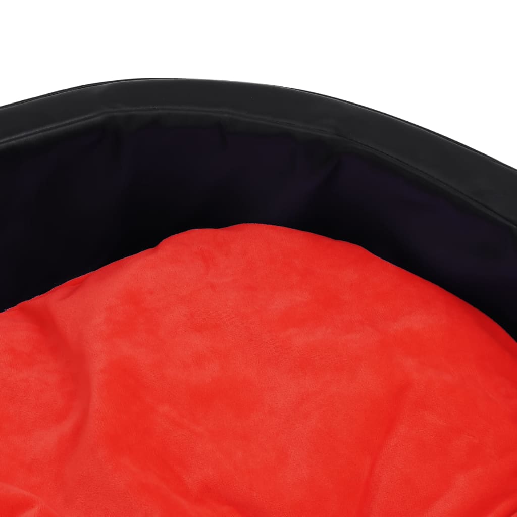 vidaXL Dog Bed Black and Red 99x89x21 cm Plush and Faux Leather