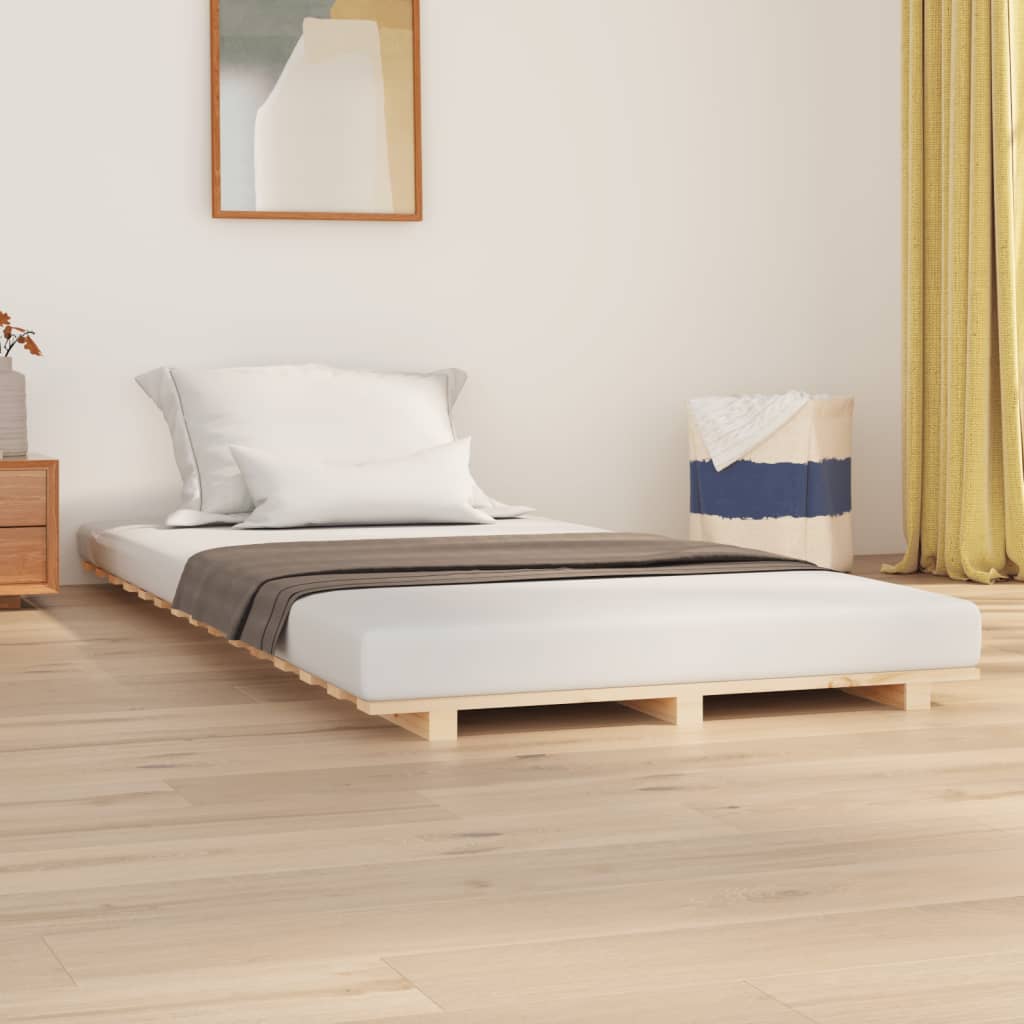 vidaXL Bed Frame 90x200 cm Solid Wood Pine