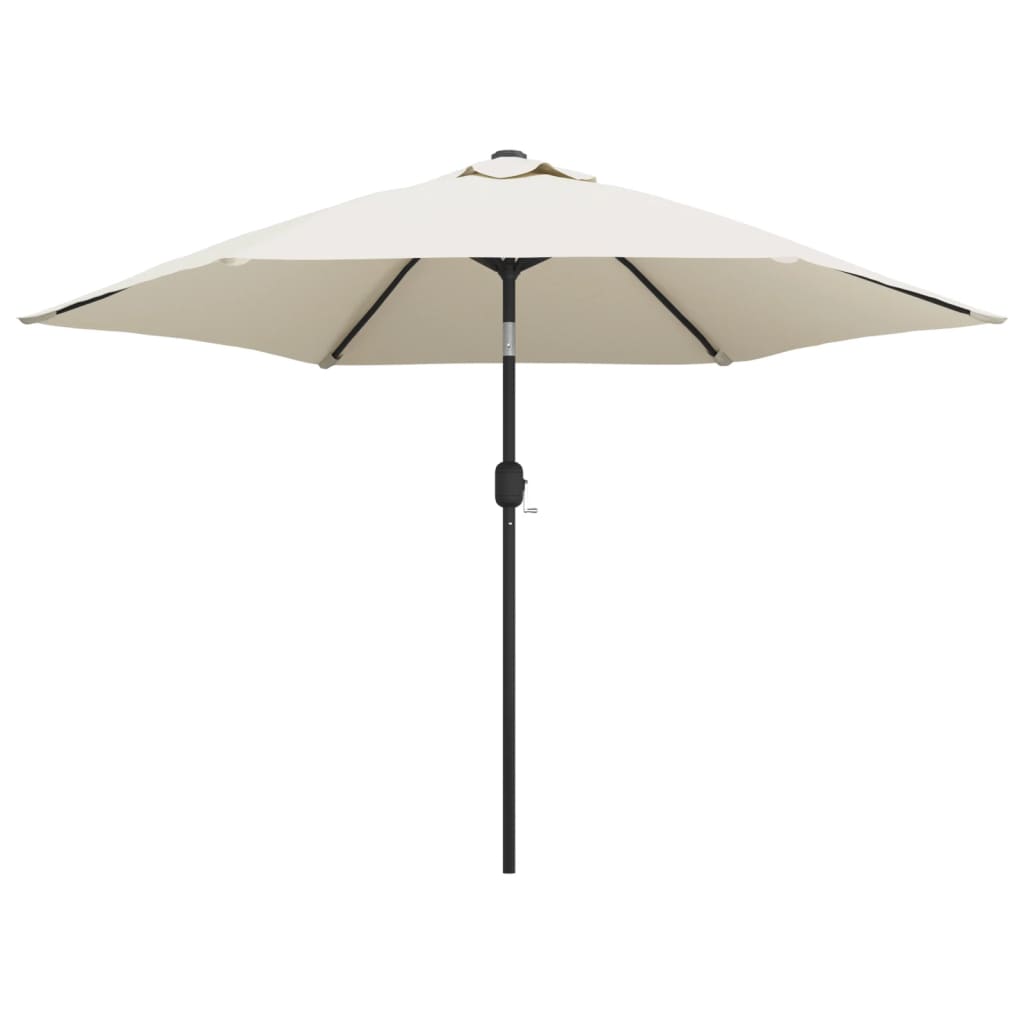 vidaXL LED Cantilever Umbrella 3 m Sand White