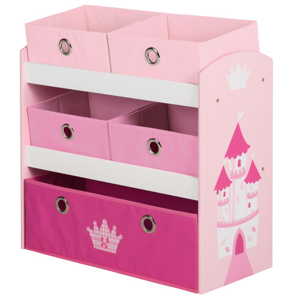 roba Toy Storage Unit Crown Pink 63.5x30x60 cm MDF