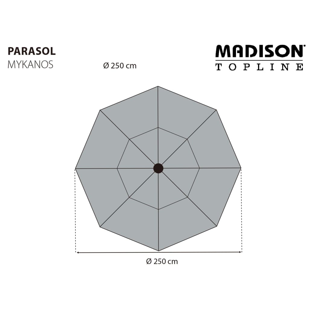 Madison Parasol Mykanos 250 cm Grey