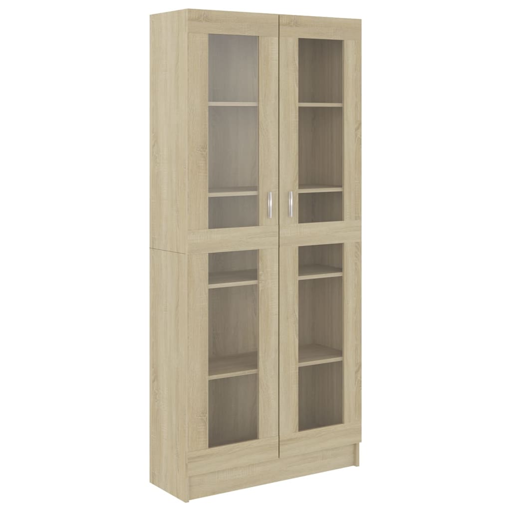 vidaXL Vitrine Cabinet Sonoma Oak 82.5x30.5x185.5 cm Engineered Wood