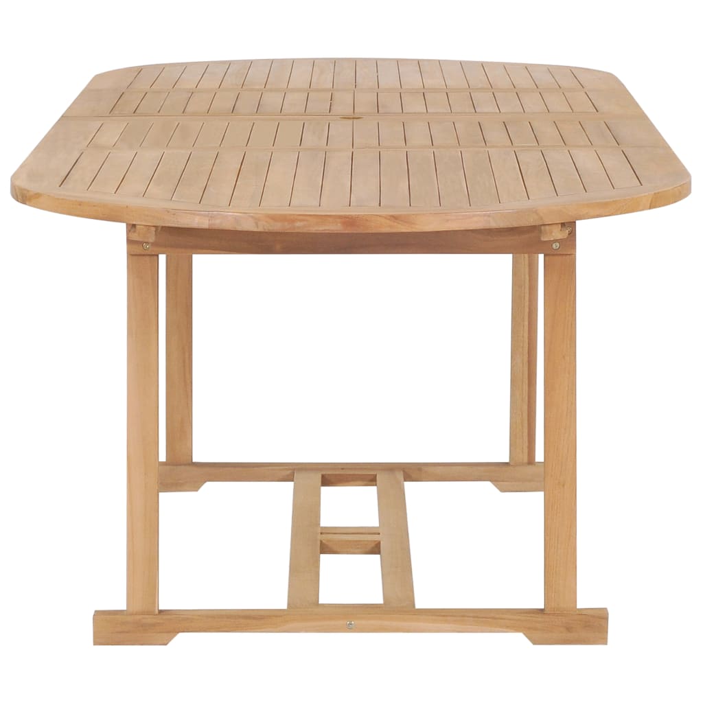 vidaXL Extending Garden Table 180-280x100x75cm Solid Teak Wood Oval