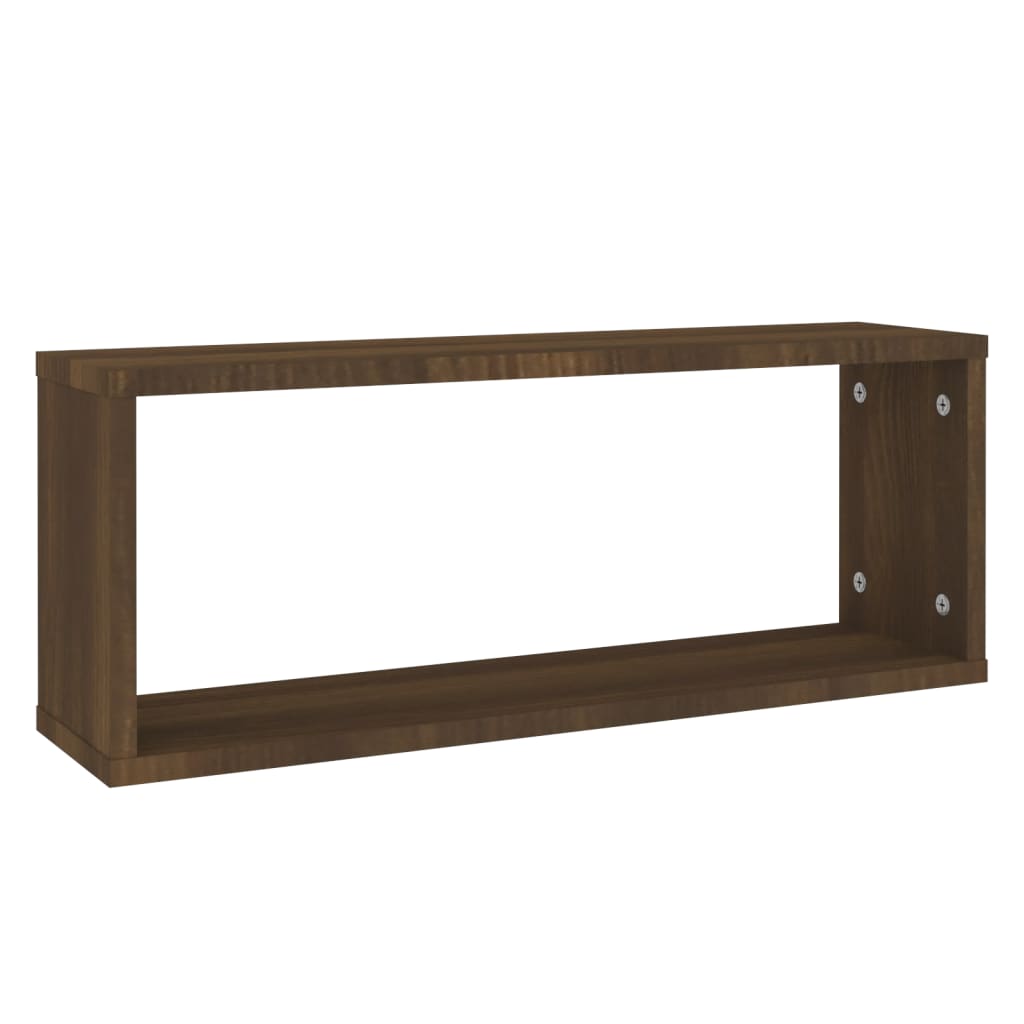 vidaXL Wall Cube Shelves 6 pcs Brown Oak 60x15x23 cm Engineered Wood