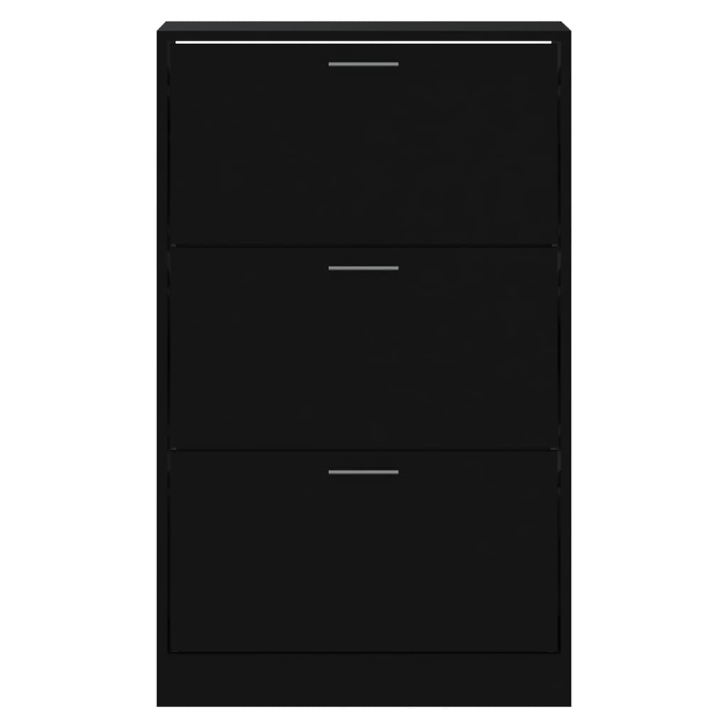 vidaXL Shoe Cabinet Black 63x24x103 cm Engineered Wood