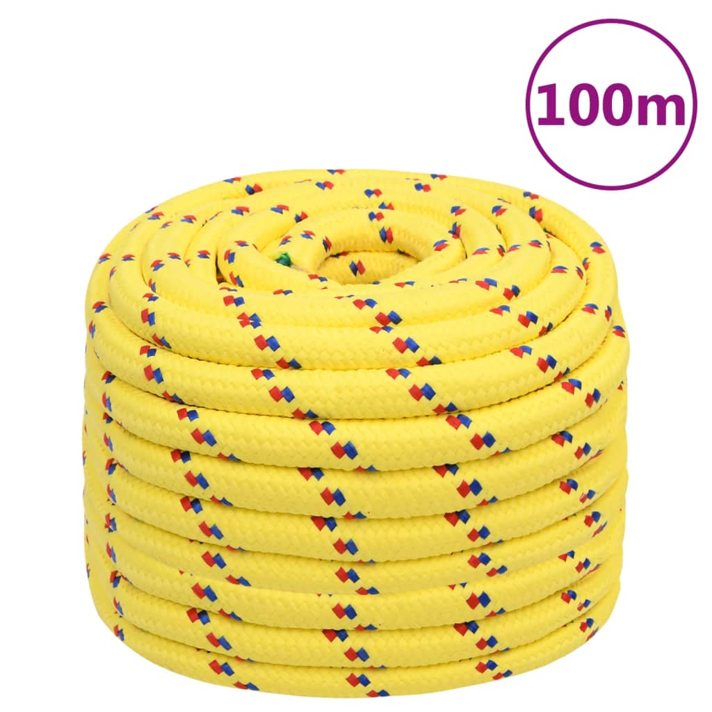 vidaXL Boat Rope Yellow 20 mm 100 m Polypropylene