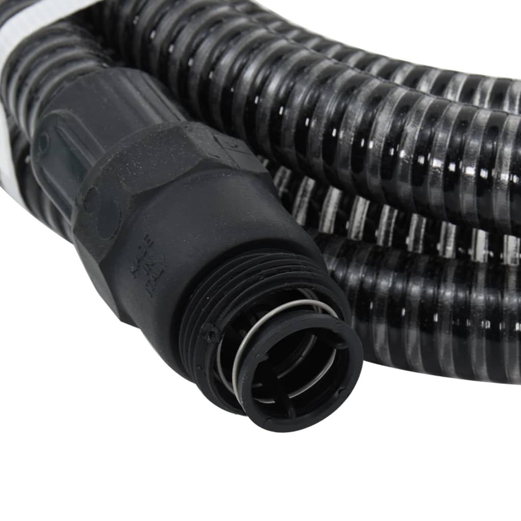 vidaXL Suction Hose with PVC Connectors Black 1" 4 m PVC
