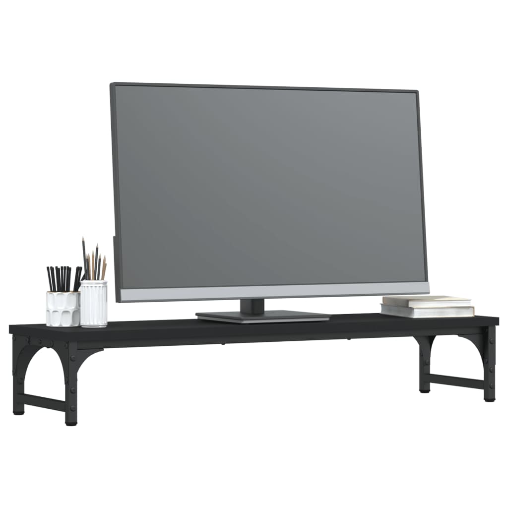 vidaXL Monitor Stand Black 85x23x15.5 cm Engineered Wood