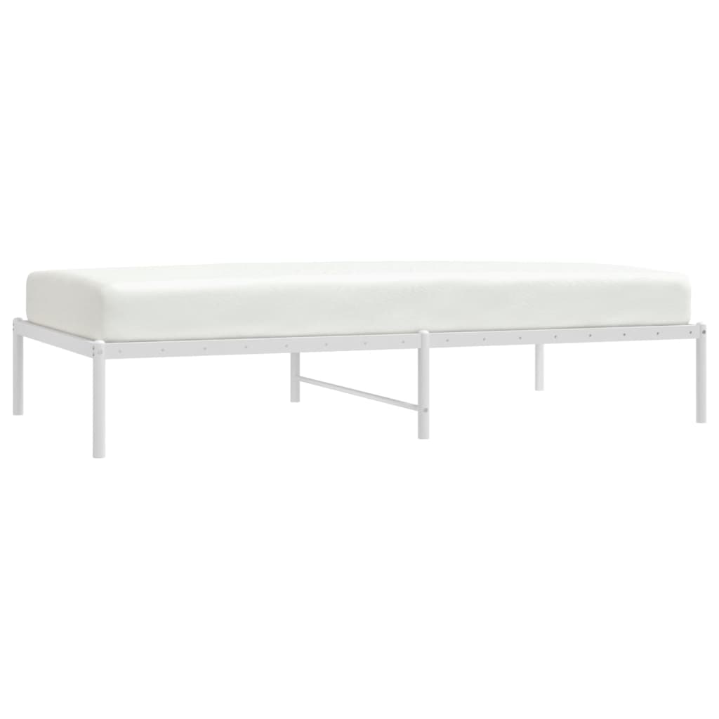 vidaXL Metal Bed Frame White 100x190 cm