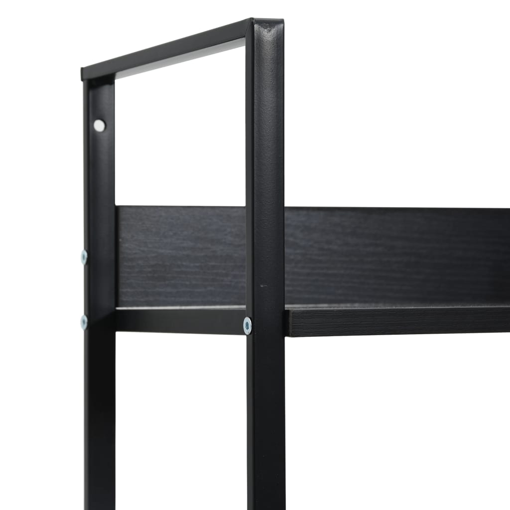 vidaXL 3-Layer Book Shelf Black 60x27.6x90.5 cm Engineered Wood