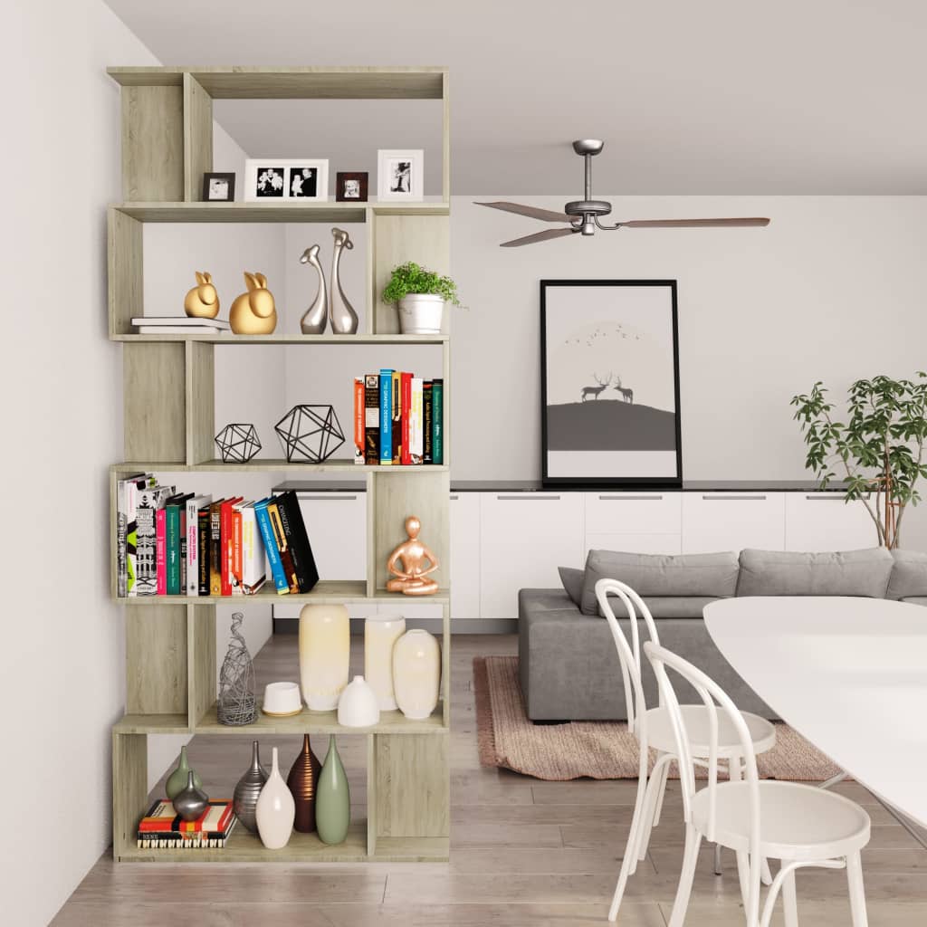 vidaXL Book Cabinet/Room Divider Sonoma Oak 80x24x192 cm Chipboard