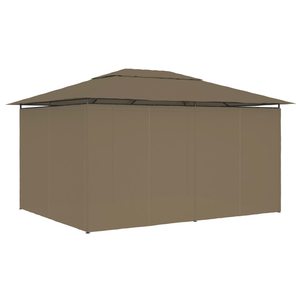 vidaXL Garden Marquee with Curtains 4x3 m Taupe 180 g/m²