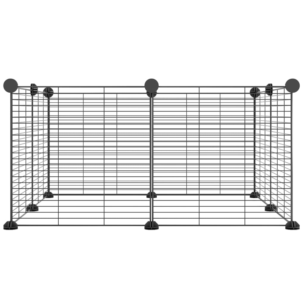 vidaXL 8-Panel Pet Cage Black 35x35 cm Steel