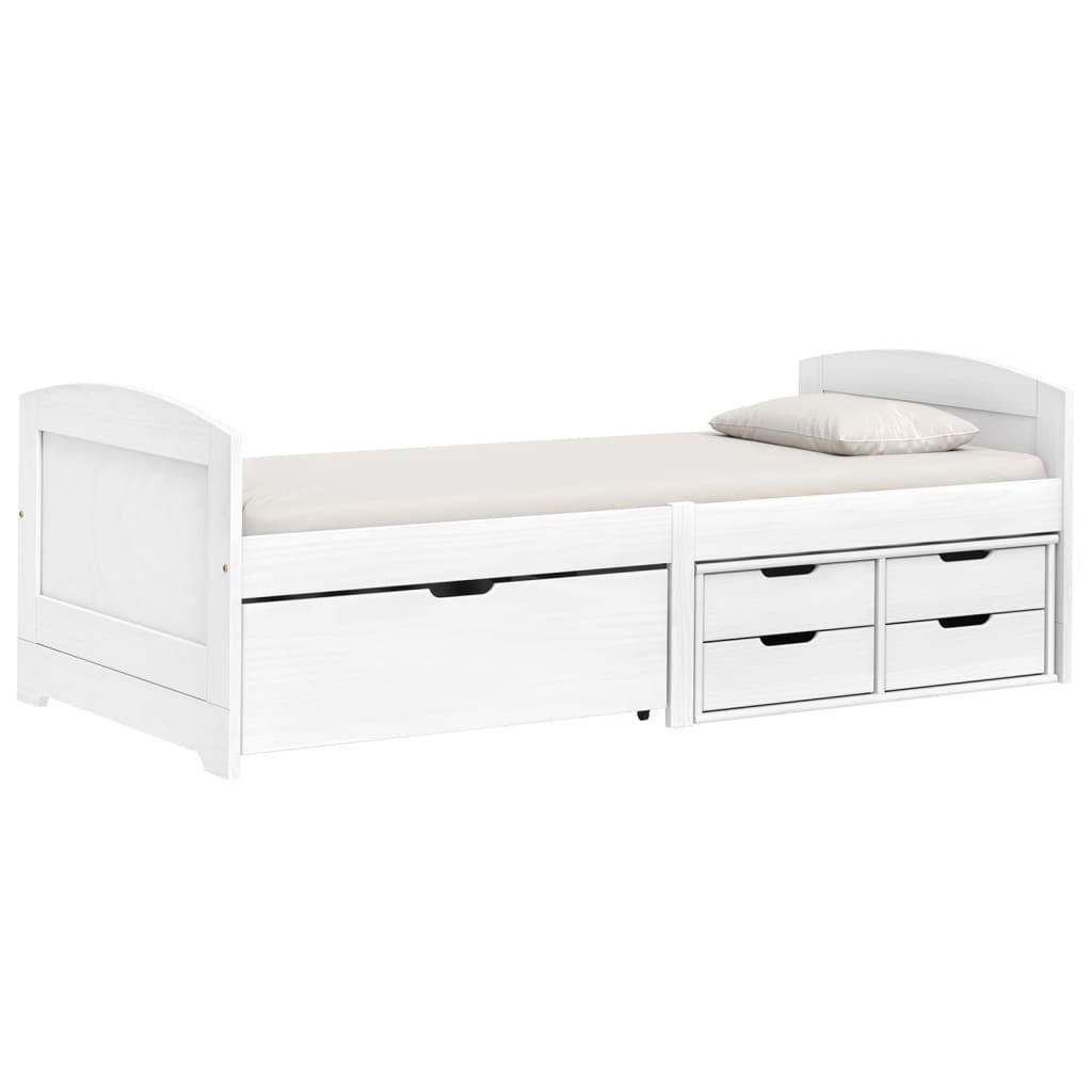 vidaXL Day Bed with 5 Drawers White 90x200 cm Solid Wood Pine IRUN
