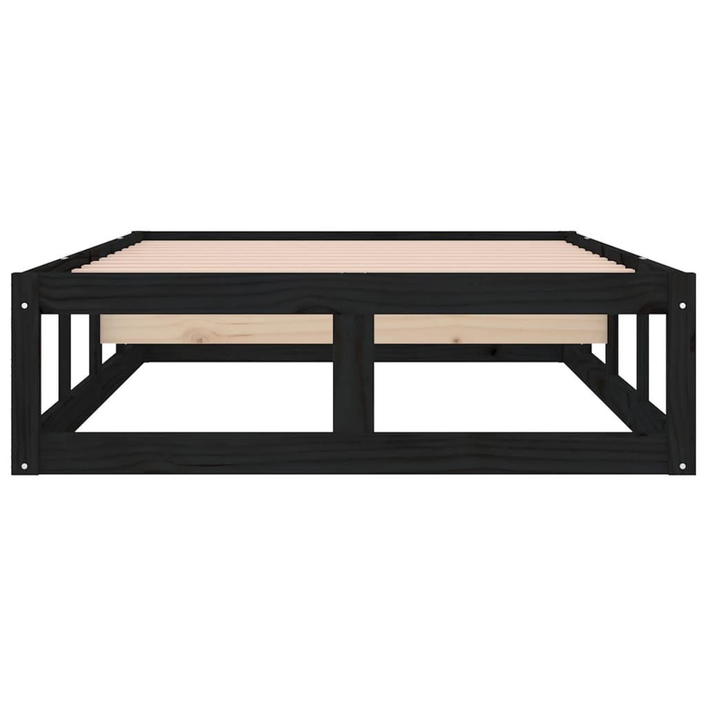 vidaXL Bed Frame Black 90x200 cm Solid Wood