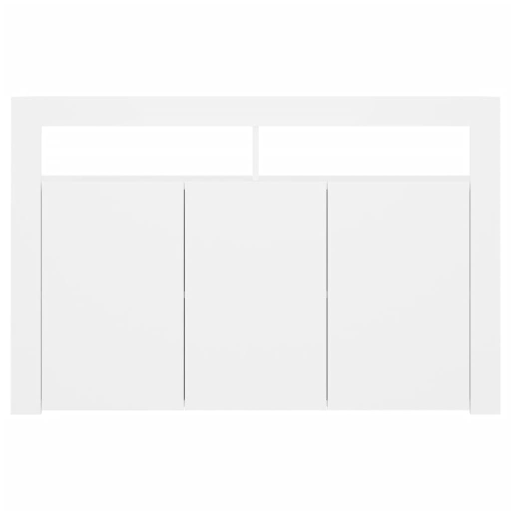 vidaXL Sideboard with LED Lights White 115.5x30x75 cm