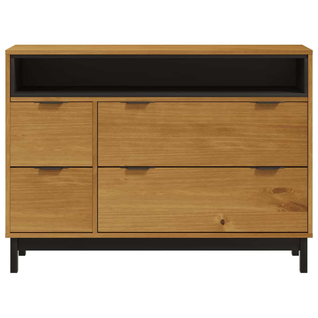vidaXL Drawer Cabinet FLAM 110x40x80 cm Solid Wood Pine