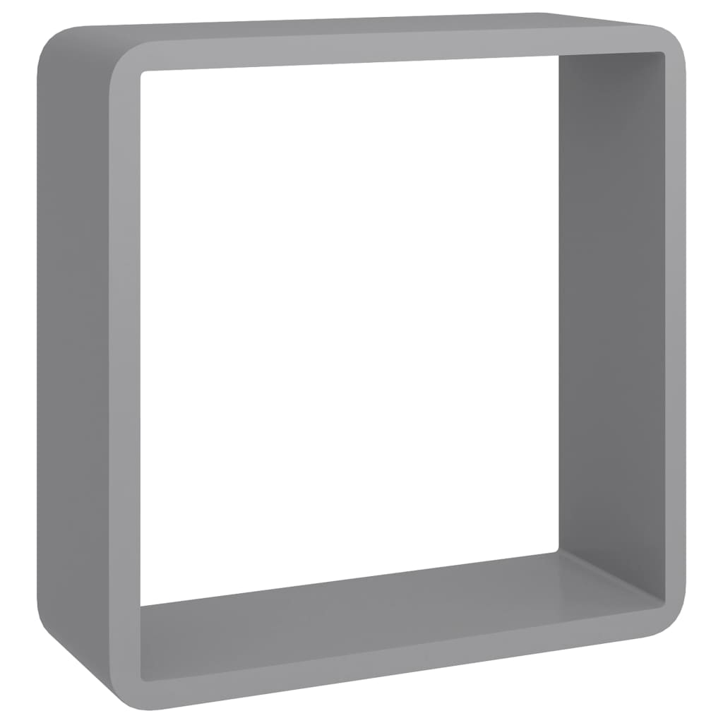 vidaXL Wall Cube Shelves 3 pcs Grey MDF