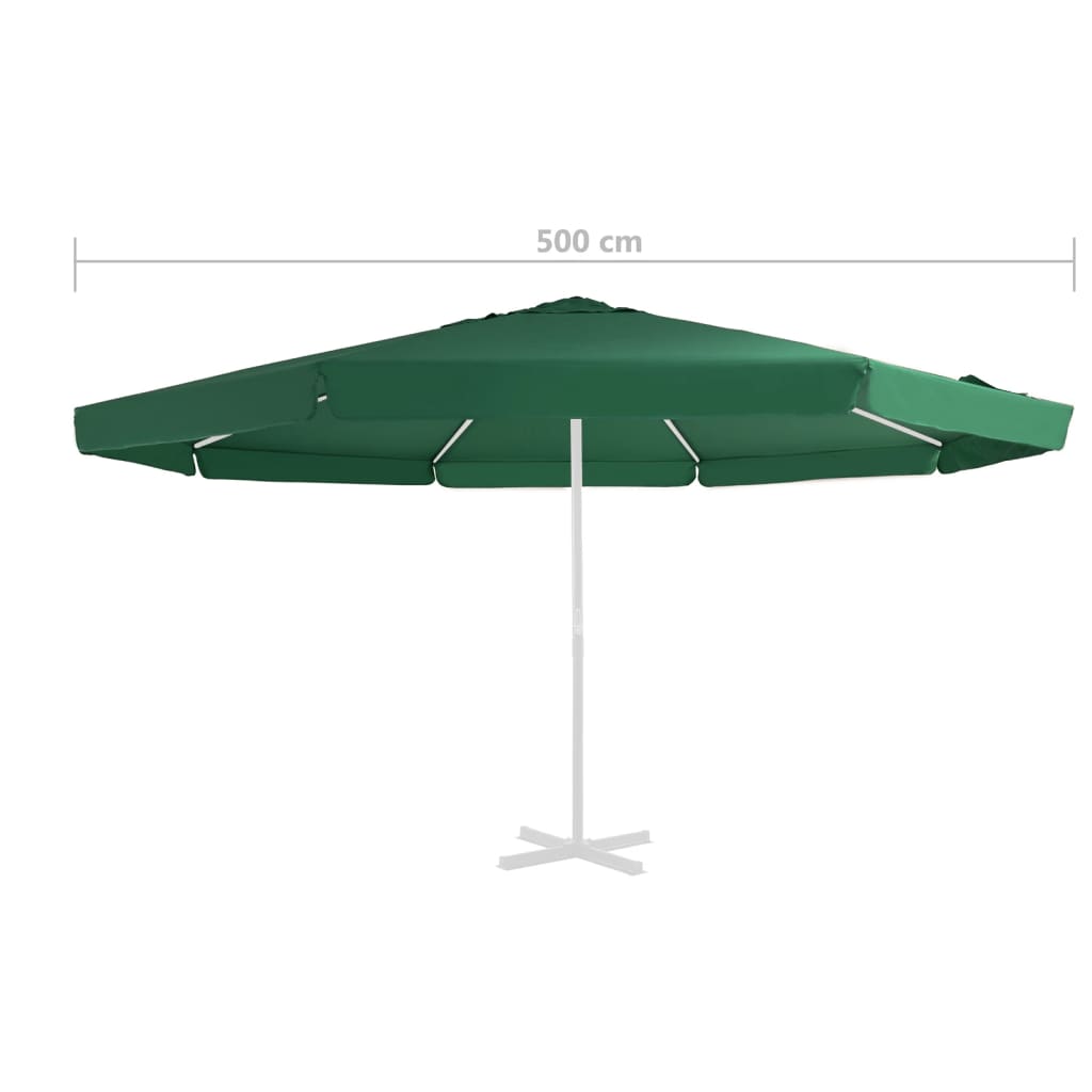 vidaXL Replacement Fabric for Outdoor Parasol Green 500 cm