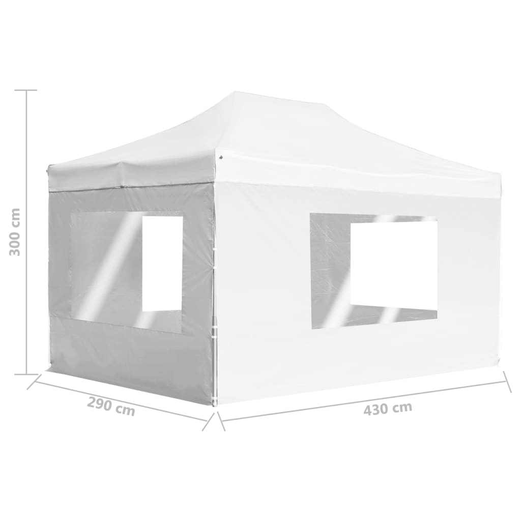 vidaXL Professional Folding Party Tent with Walls Aluminium 4.5x3 m White