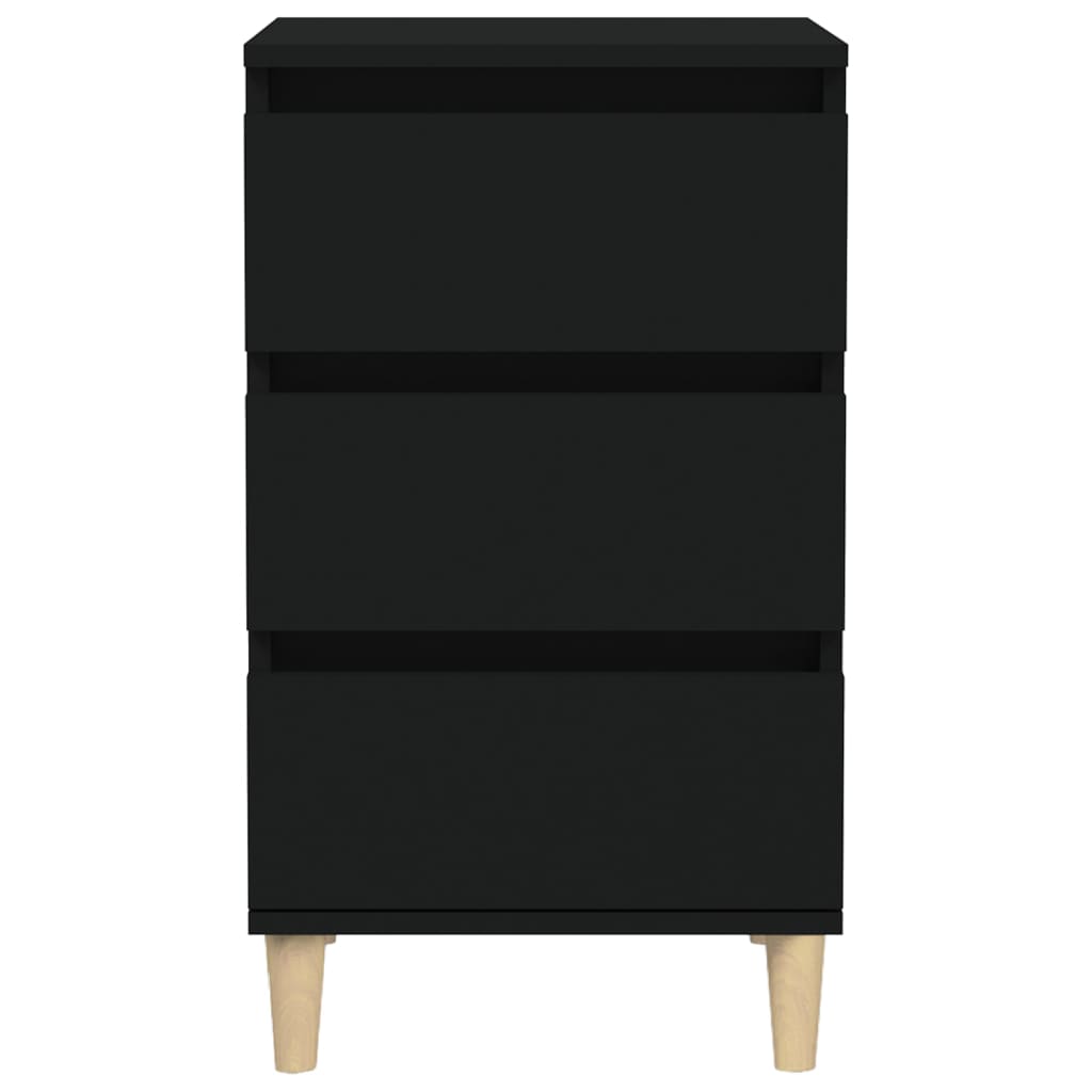 vidaXL Bedside Cabinet Black 40x35x70 cm Engineered Wood